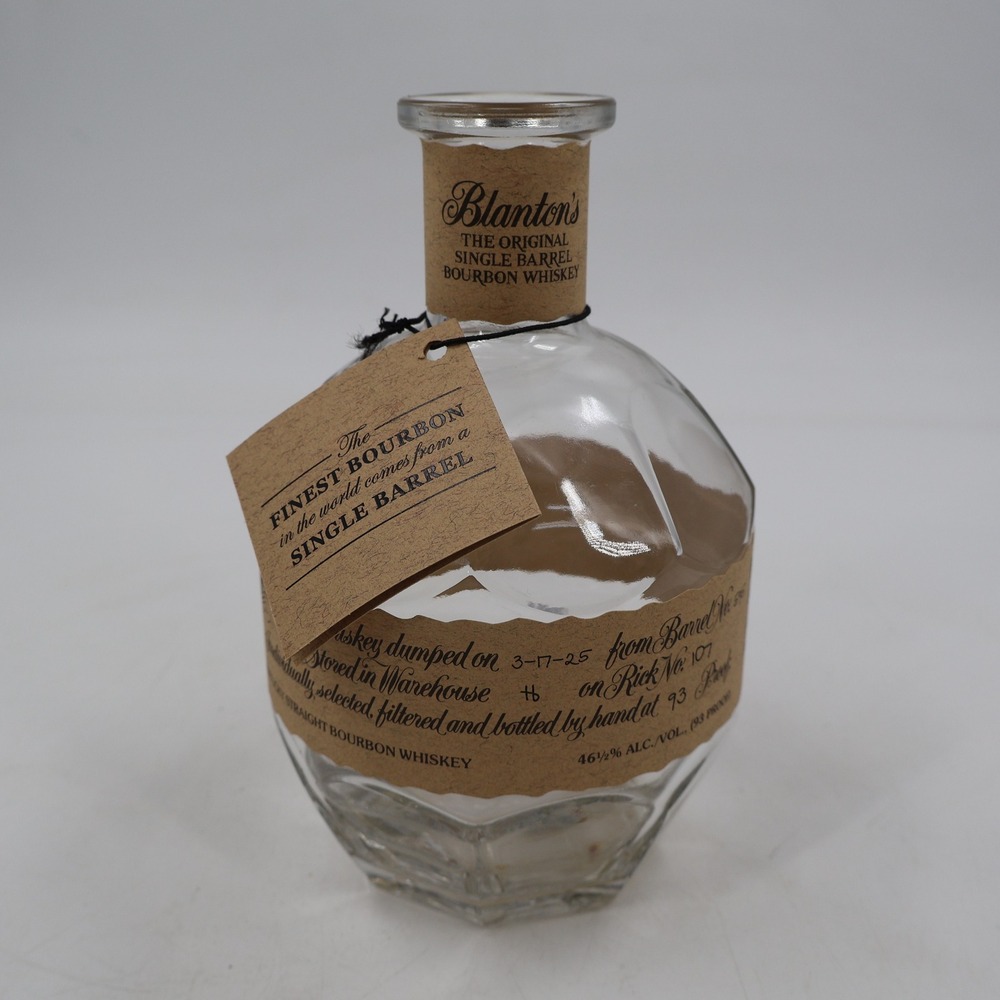 Blanton's Empty Bourbon Bottle 750ml Clear Faceted Glass Rick 107 Barrel 595